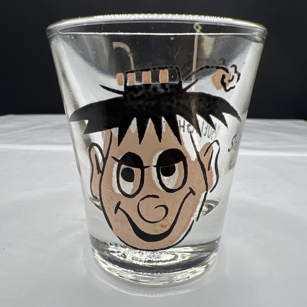 Vintage S-Sdelightful Shot Glass Roving Floating Googly Eye Retro Barware
